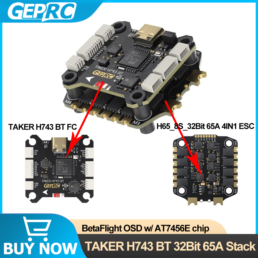 GEPRC TAKER H743 BT 32Bit 65A  - đánh giá và giá Drone Racing Esc